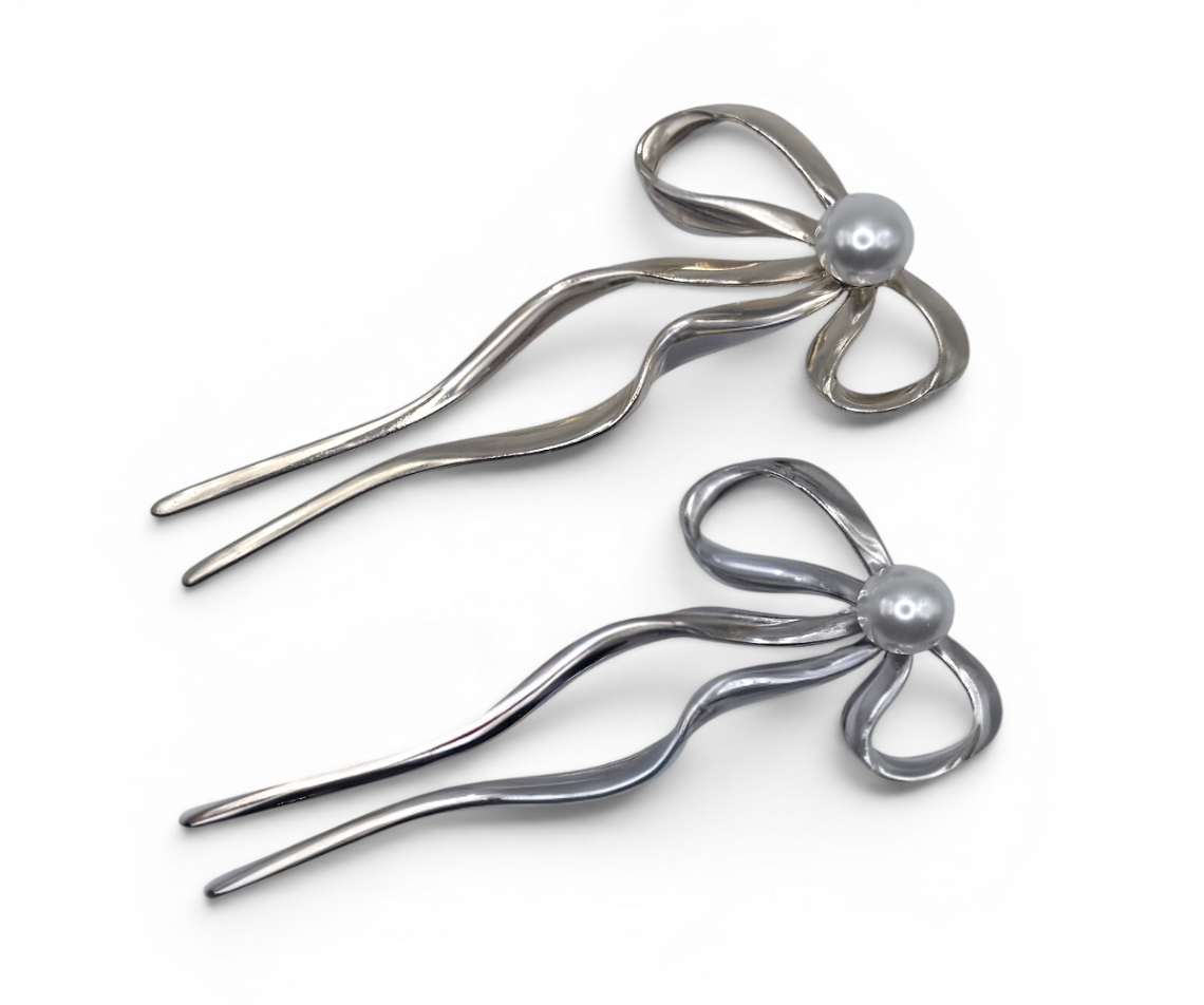 BIJOU BOW HAIR PIN SET