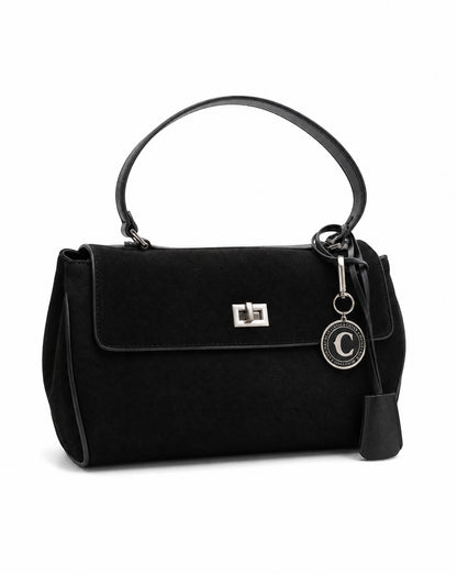 Suede Flap Satchel