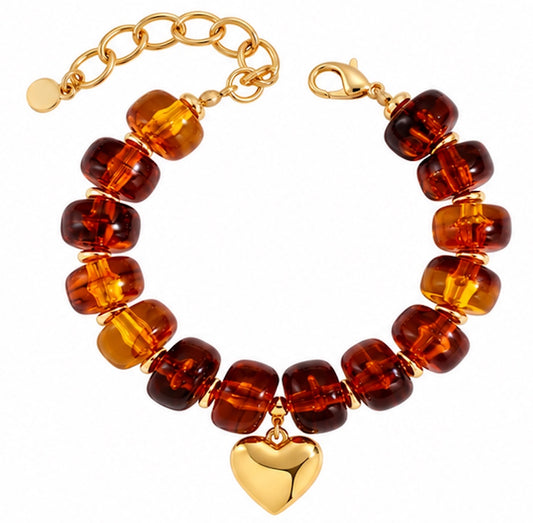 THE HEART OF GOLD BEADED BRACELET