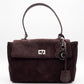 Suede Flap Satchel