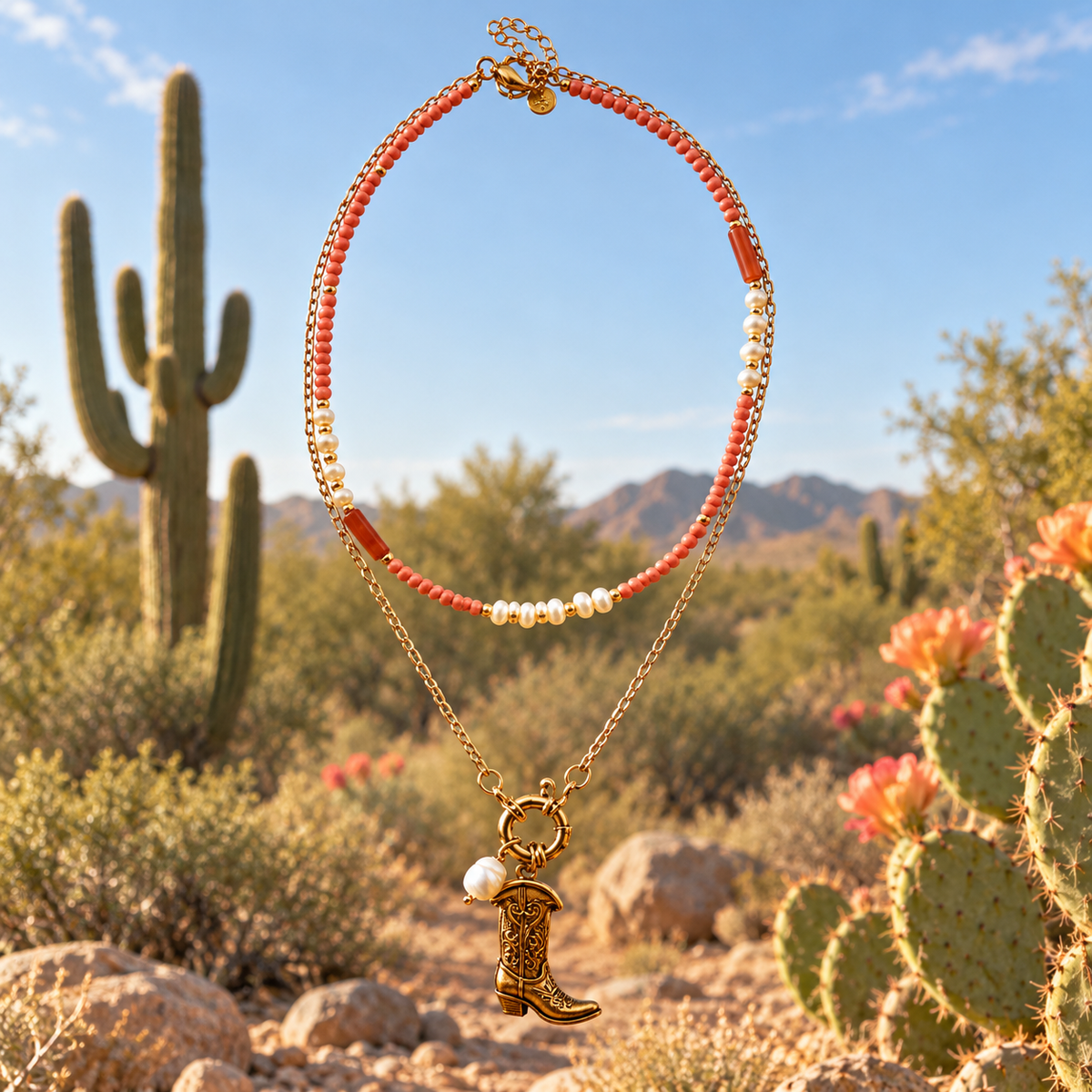DESERT ROSE LAYERED NECKLACE