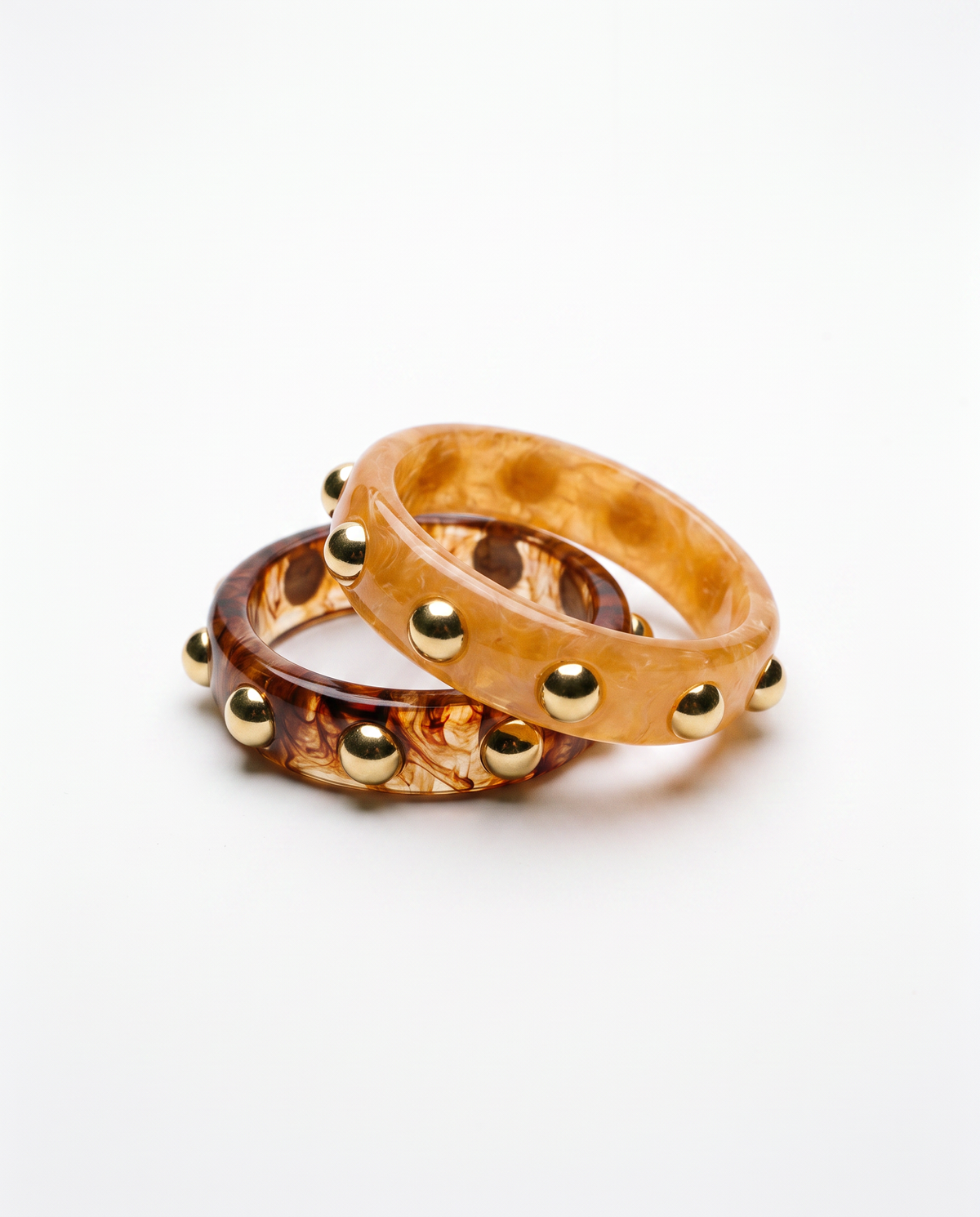 GOLDEN HOUR STUDDED BANGLE SET
