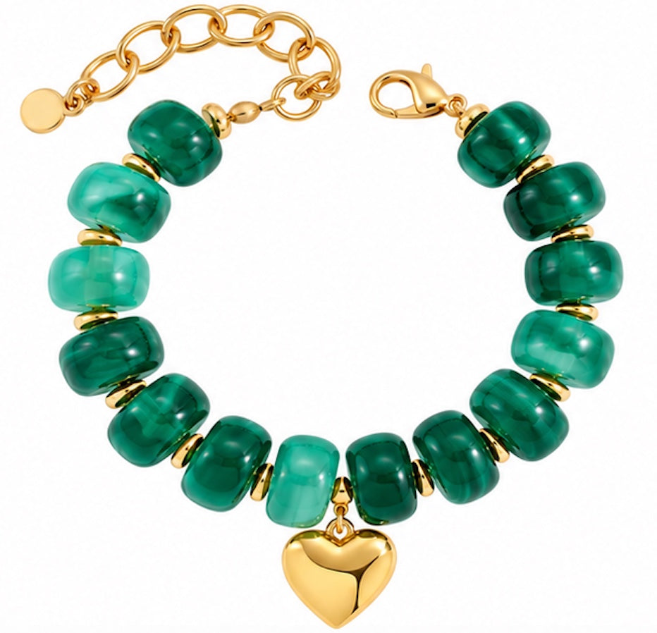 THE HEART OF GOLD BEADED BRACELET