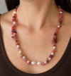 WILD ROSE GEMSTONE AND PEARL NECKLACE