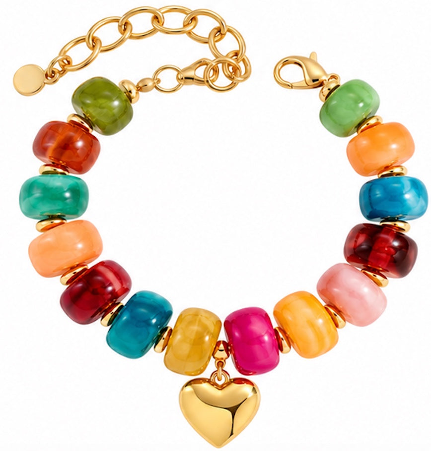 THE HEART OF GOLD BEADED BRACELET