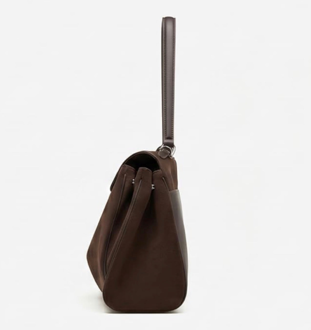 Suede Flap Satchel