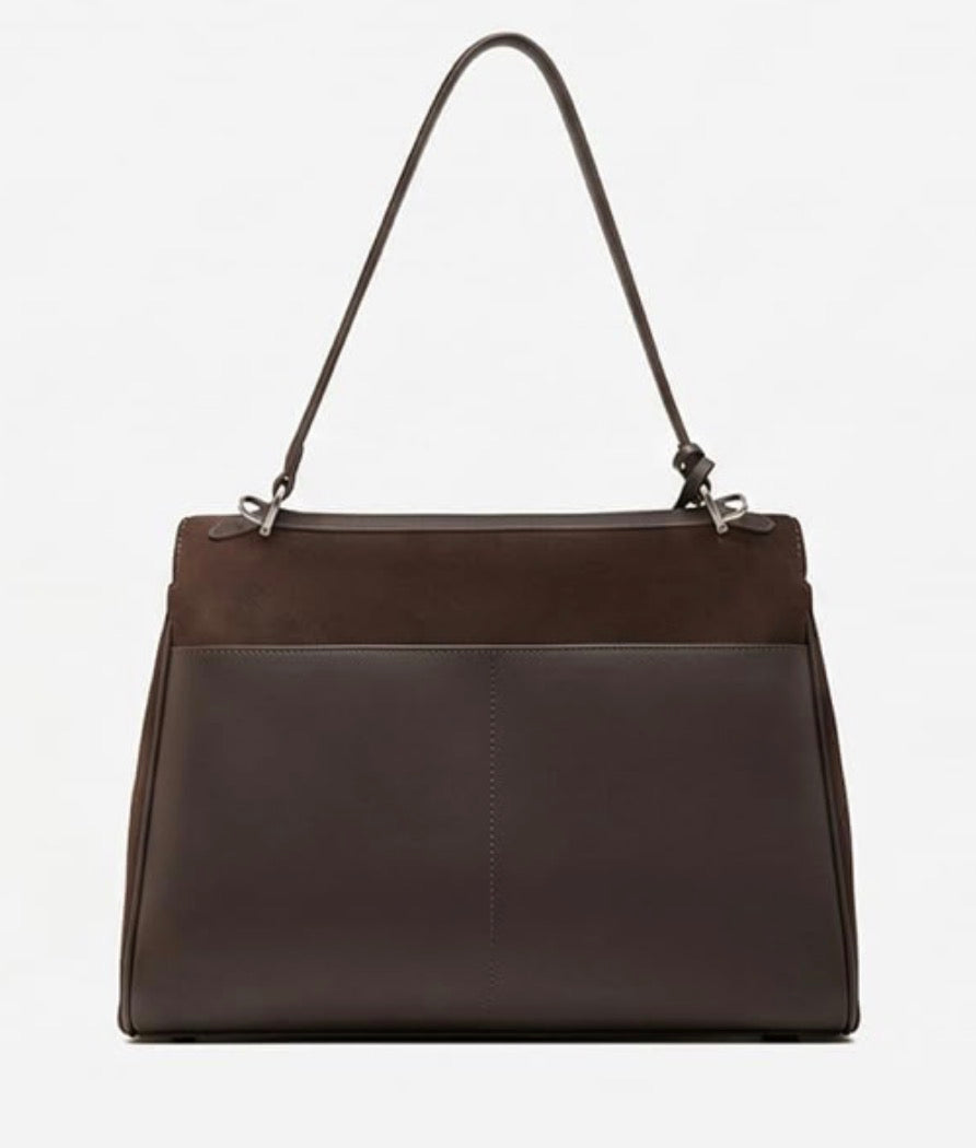 Suede Flap Satchel