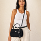 Suede Flap Satchel