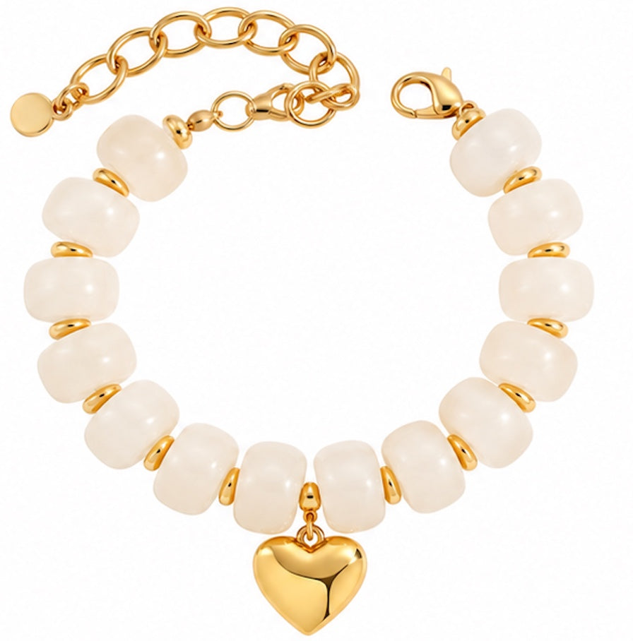 THE HEART OF GOLD BEADED BRACELET
