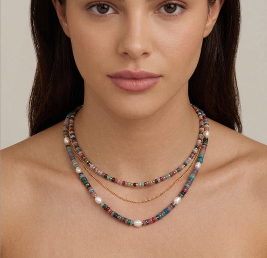 CONFETTI GEM NECKLACE SET