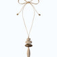 Pebble & stone drop cord necklace