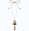 Pebble & stone drop cord necklace