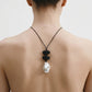PEBBLE & PEARL DROP CORD NECKLACE